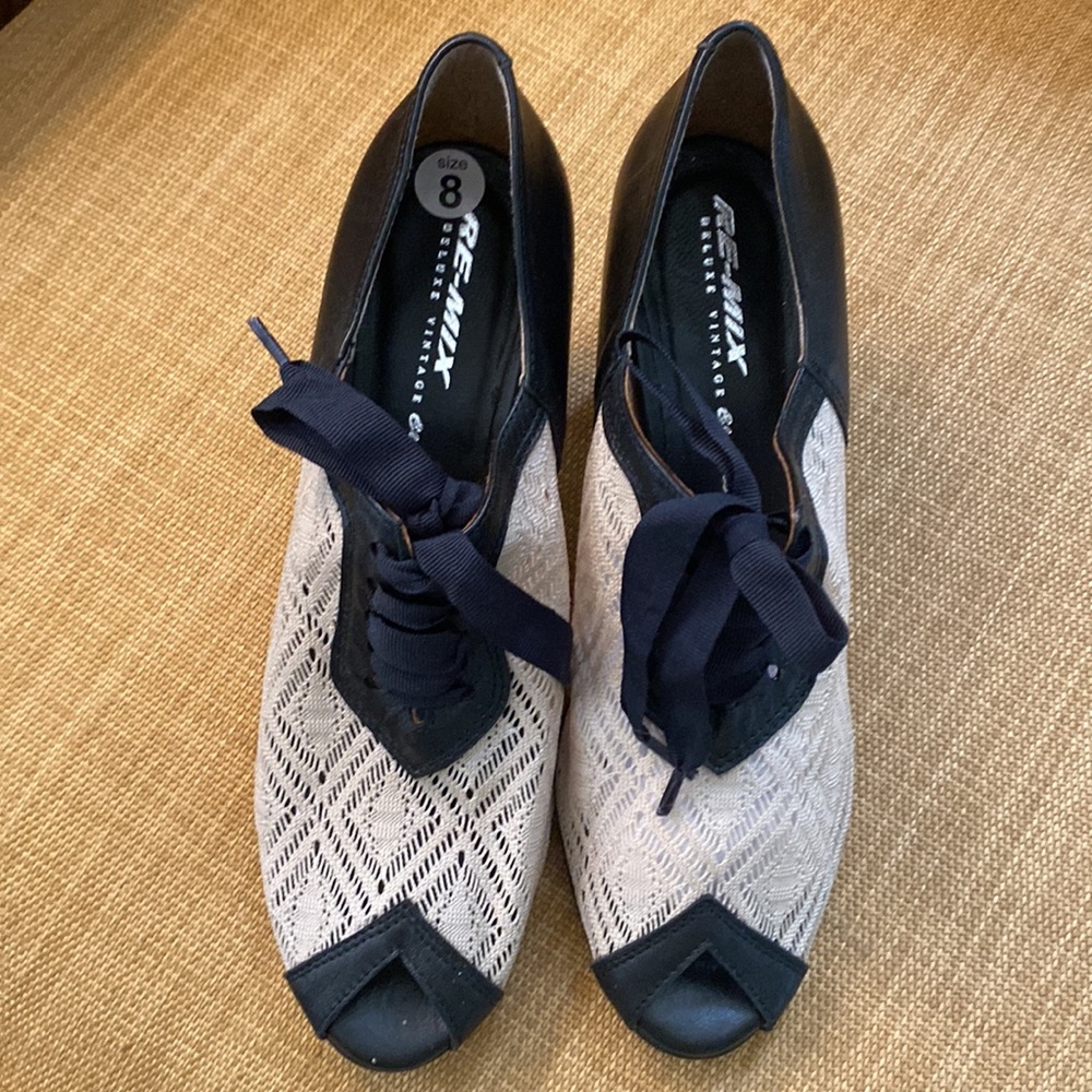 Re-Mix Vintage Frances in Black Sz8 Reproduction
